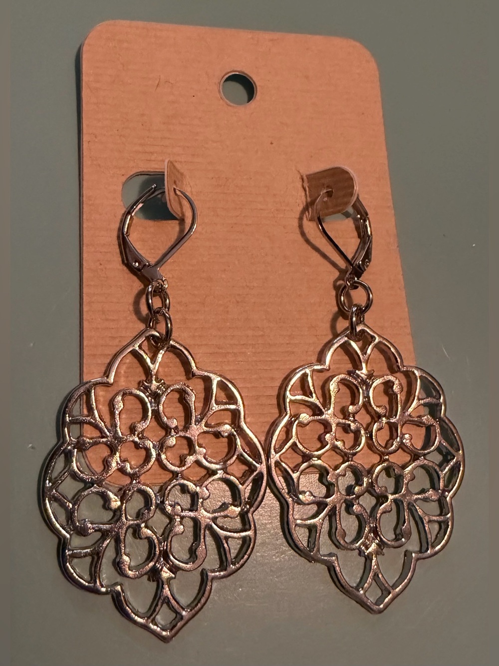 Silver Filigree Drop Earrings - Elegant Openwork Design